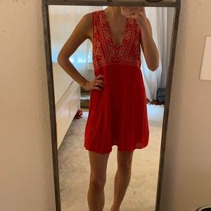 Entro - Red Embroidered Dress